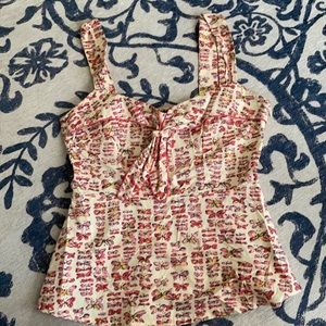 Anthropologie Girls from savoy butterfly top 8